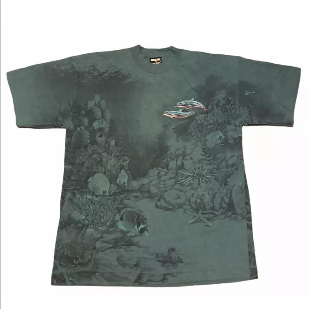 Vintage Dolphin Print T Shirt Size XL